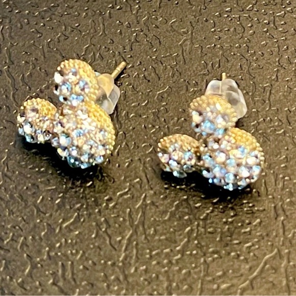 Earrings- crystal mouse on gold tone by Gacimy NIB - Picture 2 of 5